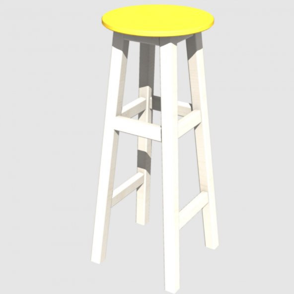 DÖNER TABURE 85 cm - BEYAZ İskelet- Tabla Renk Seçenekli - 10