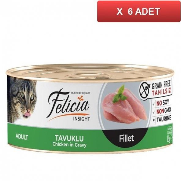 Felicia Tavuklu Fileto Tahılsız Kedi Konservesi 85 gr (6 Adet)