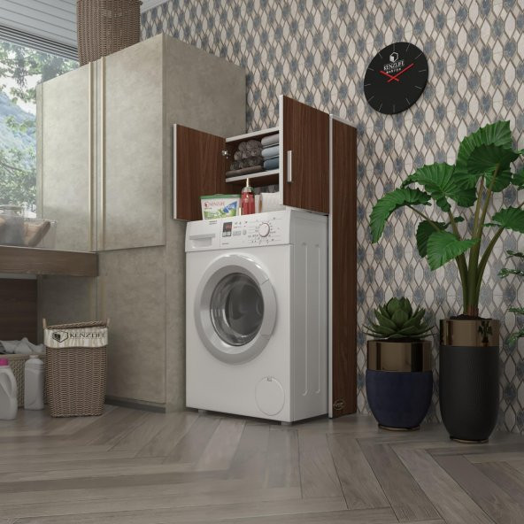 Kenzlife çamaşır makinesi dolabı svetlana cvz 130*066*20 banyo ofis kapaklı arkalıklı