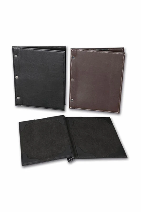 2K Menü Kabı Suni Deri Vidalı 18x23 Kahverengi 4044K