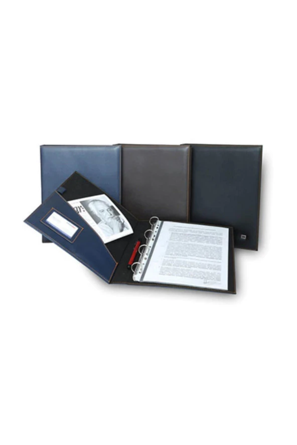 2K Sunum Klasörü 4 Halkalı Suni Deri 40 MM Kahverengi 533K