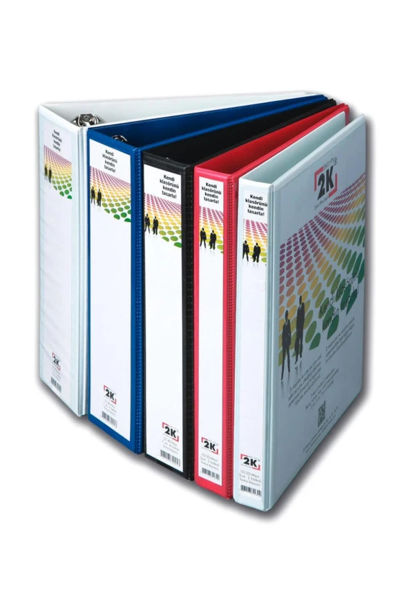 2K Sunum Klasörü Cepli 2 Halkalı 90 MM Beyaz 09-2D-B