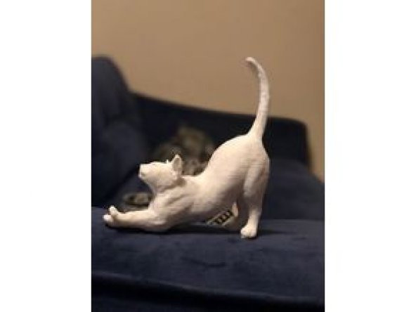 Esneyen Kedi Dekoratif Biblo Dekor Hediyelik Süs Eşyası Masaüstü - 5