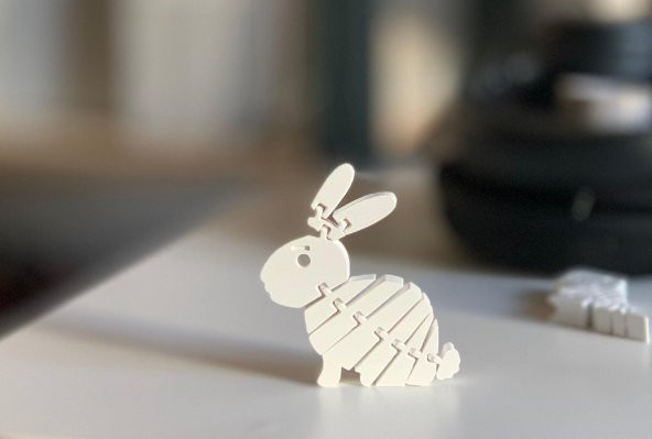 Minik Tavşan Hareketli Dekoratif Biblo Dekor Hediyelik Süs