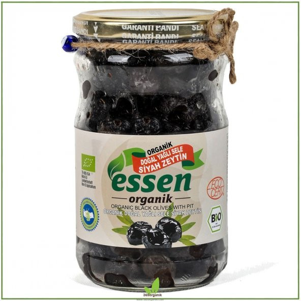Essen Organik Yağlı Sele Siyah Zeytin Ekstra 390 g