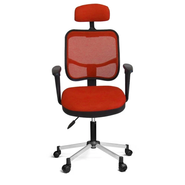 Türksit 817 File Çalışma Koltuğu Metalik Gri Boyalı Ayak Turuncu