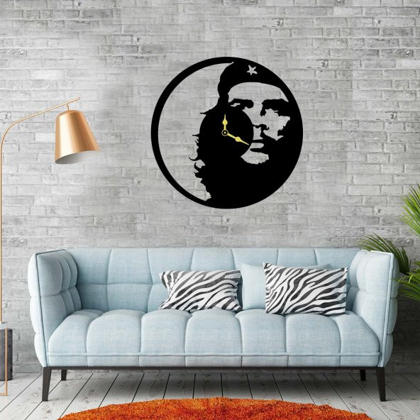 Che Guevara  Dekoratif Ahşap Duvar Saati