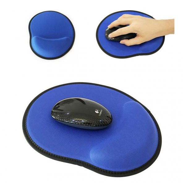 Bilek Destekli Mousepad Kaydırmaz Taban Bileklikli Mouse Pad Altlık 3 Farklı Renk - 7