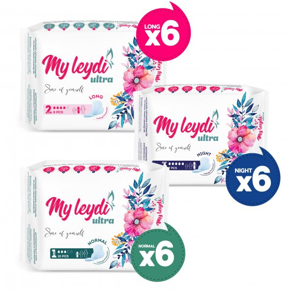 MYLEYDİ ULTRA  NORMAL 60 + GECE 42 + UZUN 48 ADET ( 18 PAKET )