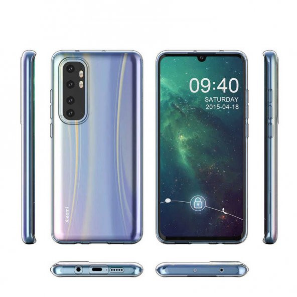 Xiaomi Mi Note 10 Lite Kılıf İnce Esnek Sararmaz Şeffaf Silikon - 7