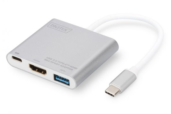 DIGITUS USB Type-C™ 4K HDMI Çok Portlu Adaptör, 3 Portlu