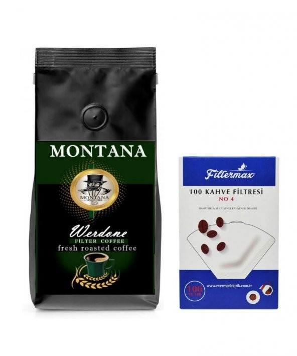 Montana Werdone Filtre Kahve 1 Kg - Filtermax 4 no Filtre Kağıdı