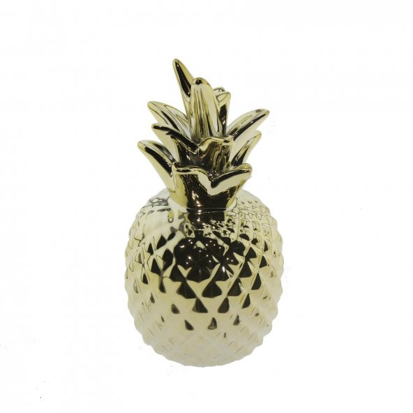 7x15cm Ananas Metalize Dekor Biblo - 3