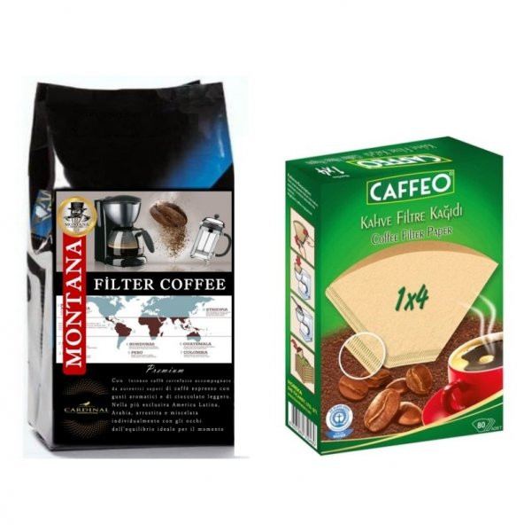 Montana Premium Filtre Kahve 500gr + Caffeo Kahve Kağıdı 4 Numara
