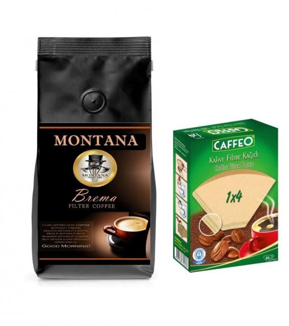 Montana Brema Arabica Filtre 1 Kg + Caffeo Kahve Kağıdı 4 Numara