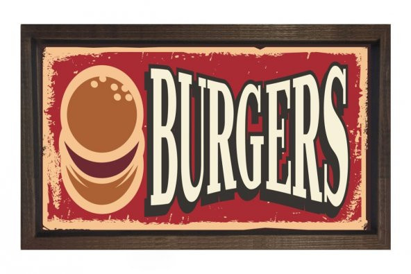 Burgers Reklam Vintage Afişi Tablosu