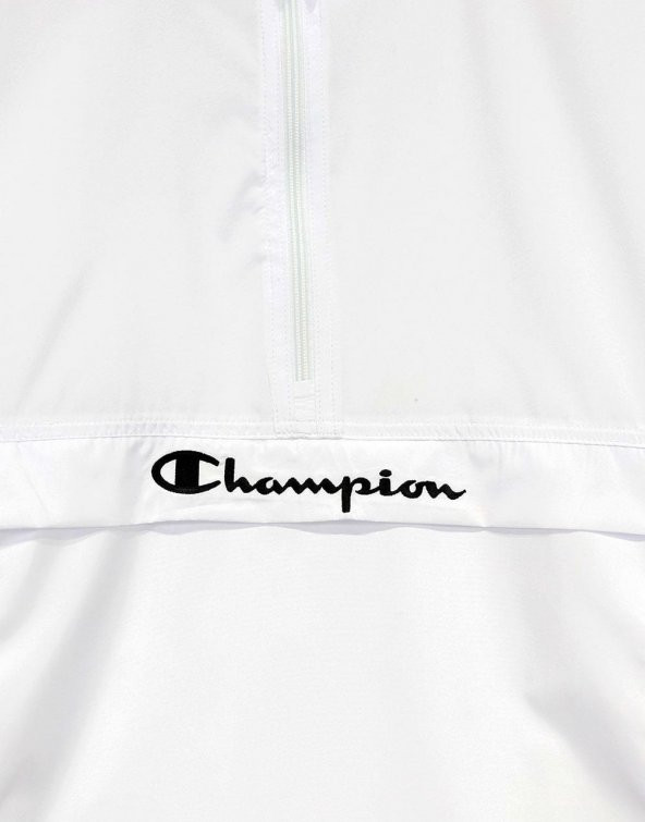 Champion Beyaz Half Zip Kapüşonlu Yağmurluk - 2