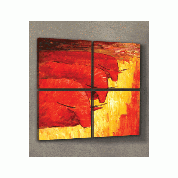 Chain Gang 4 Parça Kanvas Tablo 70X70 Cm - 2