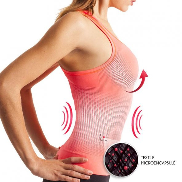 Lytess Fit Active Debardeur Sport - Şekillendirici Spor Body (S-M) Orange - Turuncu - 2