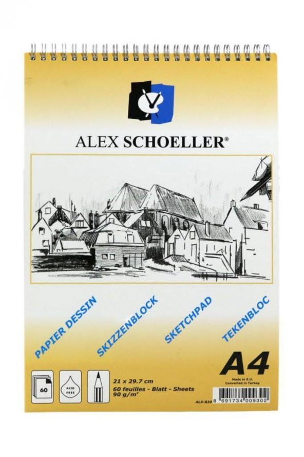 Alex Schoeller Eskiz A4 90 Gr Spiralli 60 Yaprak