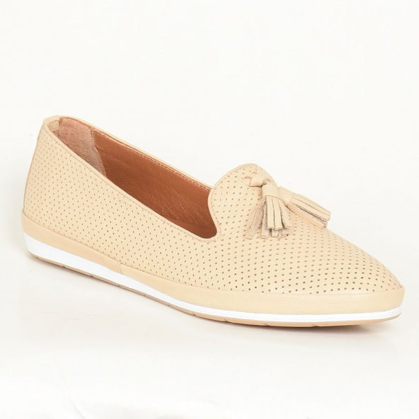 Marine Shoes G102 Bej Deri Günlük Comfort Babet - 2