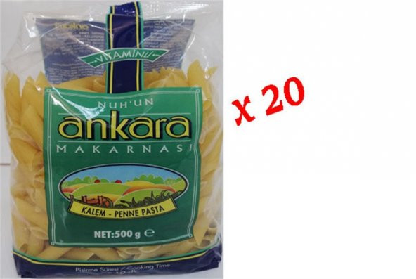 Ankara Vitaminli Kalem Makarna 500gr. x 20 Adet 1 Koli