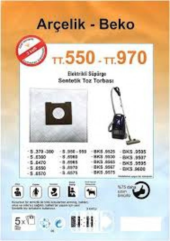 ARÇELİK S 6550 TOZ TORBASI