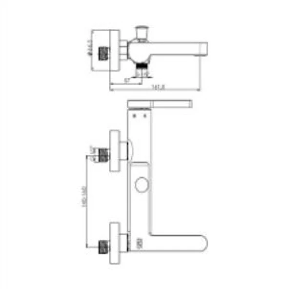 Gpd Gildo Siyah Armatür Musluk Batarya Banyo Seti MLB165-S MBB165-S MTE165-S DST57-S - Resim 6
