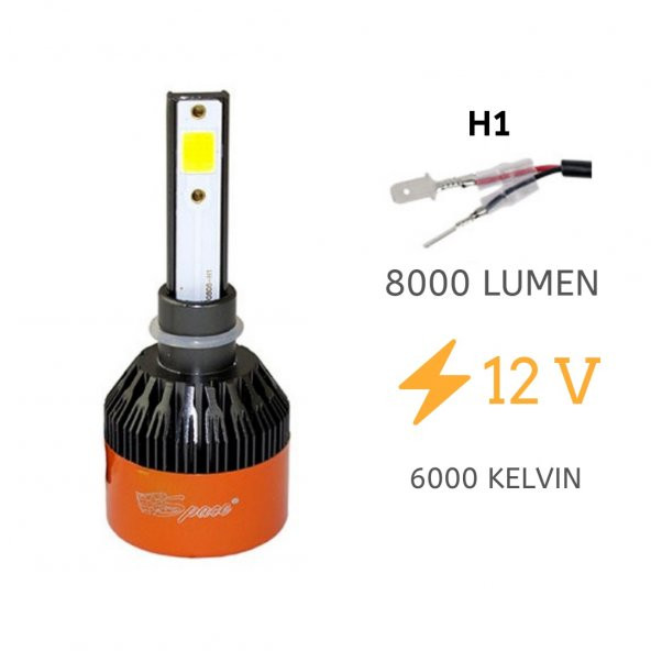 Led far ampulü beyaz 48W 12V 8000LM H1 / LAAM93