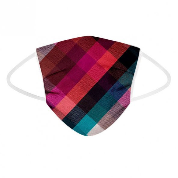 GEOMETRIC DESEN 3 KATLI MELTBLOWN FİLTRELİ BEZ MASKE