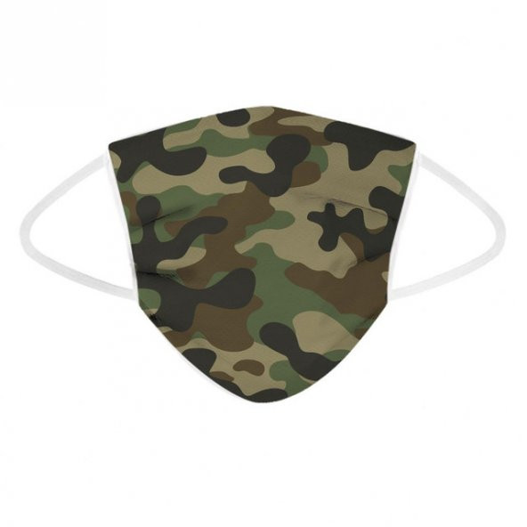 ASKERİ DESEN 3 KATLI MELTBLOWN FİLTRELİ BEZ MASKE