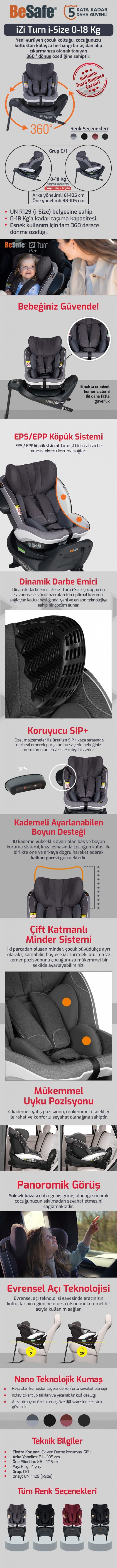 Besafe İzi Turn İ-size 0-18 Kg 360 Dönebilen İsofix Oto Koltuğu - 11
