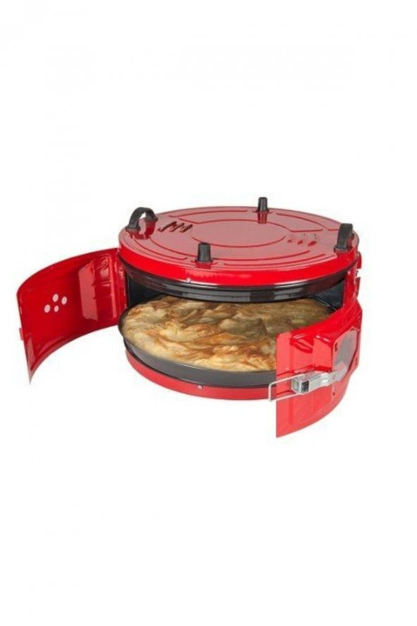 Merpa Yuvarlak Fırın Tek Tepsili Kırmızı Davul Fırın - 2