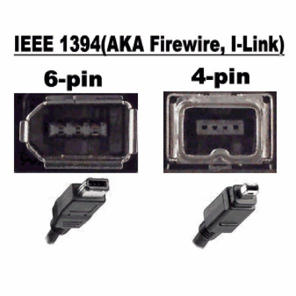 Sony DCR-TRV80 /  DCR-TRV110 /  DCR-TRV120 Firewire 4pin to 6pin Video Kayıt Kablosu - 3