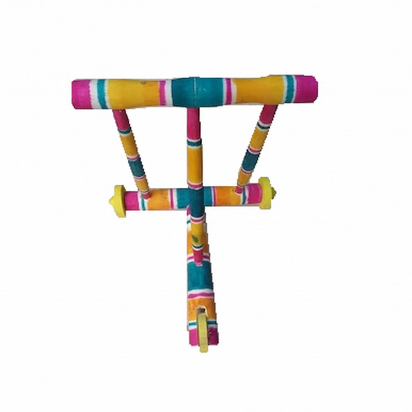 AHŞAP YÜRÜTEÇ ÇIKRIK DOĞAL EL İŞÇİLİĞİ RENKLİ BEBEK YÜRÜTECİ - 2