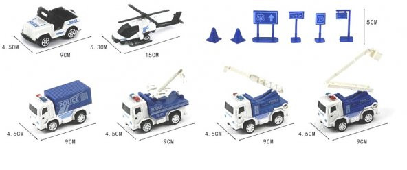 Baretli Polis Araçları Seti - 2