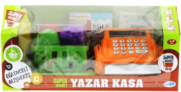 Turuncu Yazar Kasalı Market Seti - 4