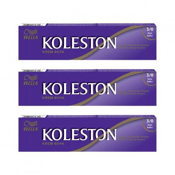 Koleston Tüp Boya 50 ml - 3.0 Koyu Kahve 3 Adet