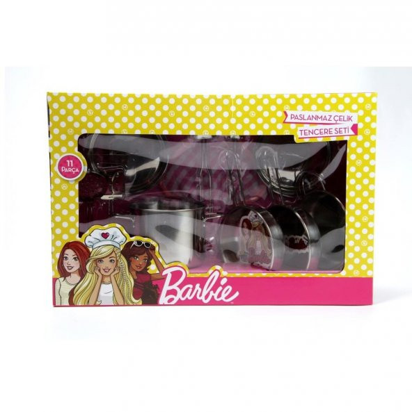 Kutulu 11Pcs Paslanmaz Çelik Tencere Tava Seti Barbie CH20584S/96434BB