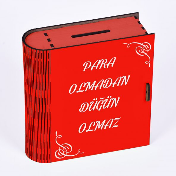Kişiye Özel İsimli Özel Tasarım Ahşap Düğün Takı Kumbarası - 2