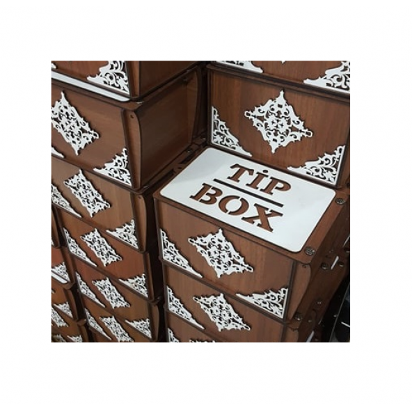 TİP BOX AHŞAP KUMBARA TİPBOX BAHŞİŞ KUTUSU - 3