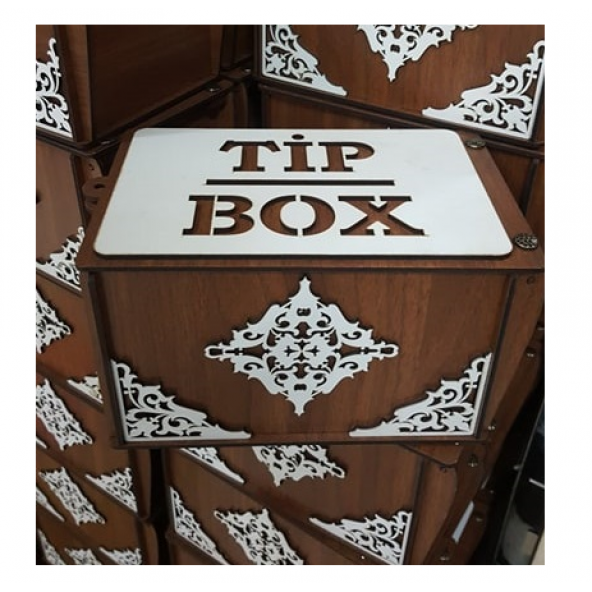 TİP BOX AHŞAP KUMBARA TİPBOX BAHŞİŞ KUTUSU - 6