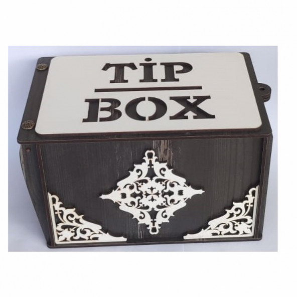 TİP BOX AHŞAP KUMBARA TİPBOX BAHŞİŞ KUTUSU - 2