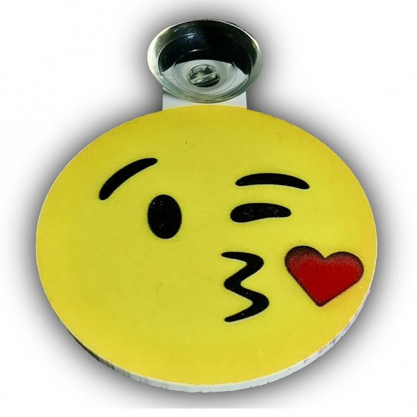 Emoji Kalpli Öpücük Pleksi Arma Resimlik