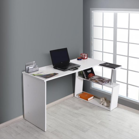 Chic Life Gelincik Fonksiyonel Çalışma Masası Beyaz