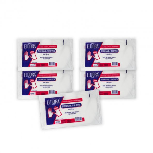 ELDORA ŞEFFAF PLASTİK ELDİVEN 5 PAKET (500 ADET) - 5