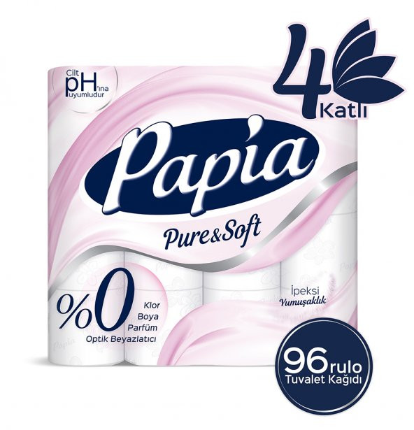 Papia Pure & Soft Tuvalet Kağıdı 96 Rulo