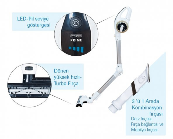 Livington Prime Akülü Şarjlı Dik Süpürge - 2