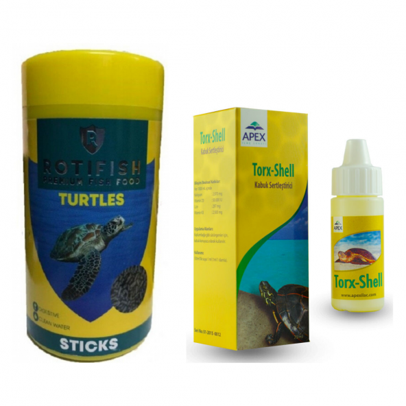 Rotifish Kaplumbağa Yemi ve Apex Kaplumbağa Kabuk Sertleştiricisi