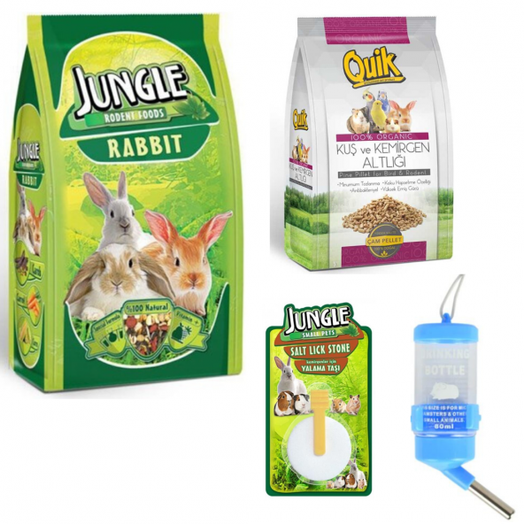 Jungle Tavşan Yem ve Bakım Seti 4 Parça